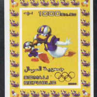 Somalia 2006 Beijing Olympics (China 2008) #12 - Donald Duck Sports - American Football imperf individual deluxe sheet unmounted mint. Note this item is privately produced and is offered purely on its thematic appeal