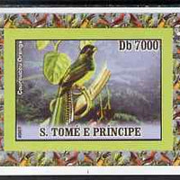 St Thomas & Prince Islands 2007 Birds #1 - Trogon imperf individual deluxe sheet unmounted mint. Note this item is privately produced and is offered purely on its thematic appeal