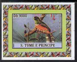 St Thomas & Prince Islands 2007 Birds #3 - Trogon imperf individual deluxe sheet unmounted mint. Note this item is privately produced and is offered purely on its thematic appeal