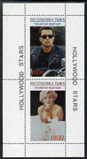 Touva 1995 Hollywood Stars #1 perf m/sheet containing 2 values (Marilyn Monroe & Schwarzenegger) unmounted mint. Note this item is privately produced and is offered purely on its thematic appeal, it has no postal validity