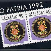 Switzerland 1992 Pro Patria 7f80 booklet complete and very fine, SG PSB3