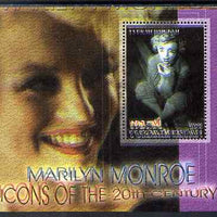 Turkmenistan 2001 Icons of the 20th Century - Marilyn Monroe perf s/sheet #2 with superb misplacement of magenta giving a spectacular double impression, unmounted mint