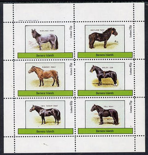 Bernera 1982 Ponies (Highland, Shetland, Exmoor etc) perf set of 6 values (15p to 75p) unmounted mint