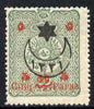 Turkey 1915 5pa on 10pa green with superb set-off of overprint on gummed side, unmounted mint SG 536