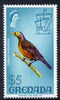 Grenada 1968 Bare-eyed Thrush $5 unmounted mint SG 321