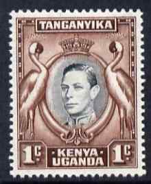Kenya, Uganda & Tanganyika 1938-54 KG6 Crowned Cranes 1c black & chocolate P13.25 x 13.75 unmounted mint SG131a