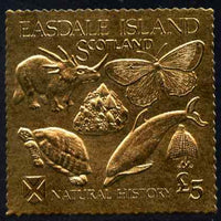 Easdale 1991 Natural History £5 imperf souvenir sheet embossed in gold foil (perf) unmounted mint
