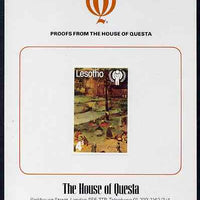 Lesotho 1979 International Year of the Child 4s (Detail of painting by Brueghel) imperf proof mounted on House of Questa proof card, as SG 379