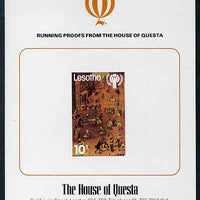 Lesotho 1979 International Year of the Child 10s (Detail of painting by Brueghel) imperf proof mounted on House of Questa proof card, as SG 380