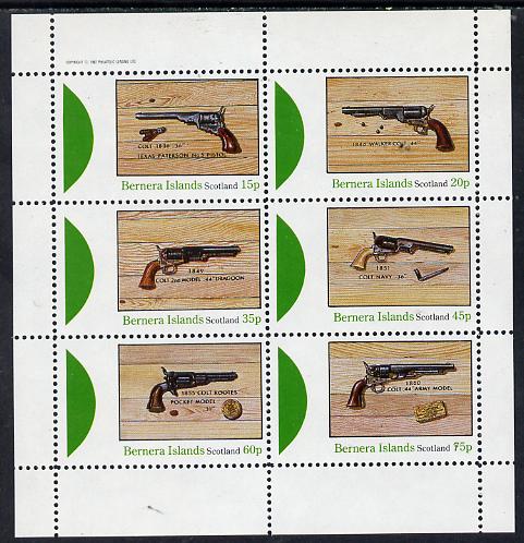 Bernera 1982 Pistols (Colts 36, 44, 31 etc) perf set of 6 values (15p to 75p) unmounted mint