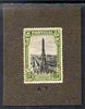 Portugal 1926 First Anniversary 4E50 Printers' sample in black & olive-green overprinted SPECIMEN mounted on small card and endorsed A7, as SG690