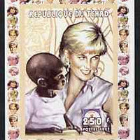 Chad 1997 Princess Diana 250f series #7 imperf deluxe sheet unmounted mint
