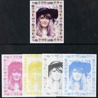 Chad 1997 Princess Diana 300f series #1 imperf deluxe sheet the set of 5 progressive proofs comprising the 4 individual colours plus all 4-colour composite, unmounted mint.