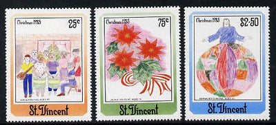 St Vincent 1985 Christmas (Children's Paintings) set of 3 unmounted mint SG 949-51