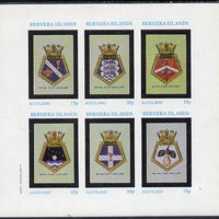 Bernera 1982 Badges (Sir Lancelot, Tidespring etc) imperf set of 6 values (15p to 75p) unmounted mint