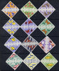 Herm Island 1954 Flora & Fauna (Butterflies, Fish, Flowers & Birds) complete Triangular set of 12 values each in tete-beche pairs unmounted mint (24 stamps)
