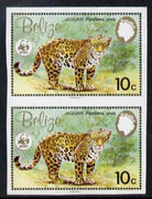 Belize 1983 WWF - Jaguar 10c (Adult Jaguar) imperf pair from uncut proof sheet, unmounted mint, as SG 757