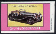 Grunay 1982 Jaguar Cars (1936 SS100) imperf souvenir sheet (£1 value) unmounted mint