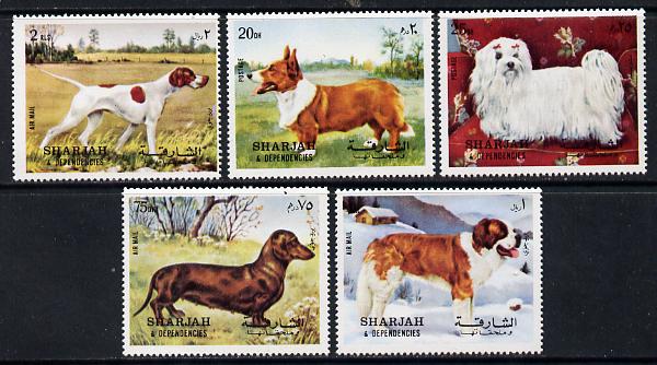 Sharjah 1972 Dogs set of 5 unmounted mint (Mi 1024-28A)