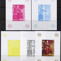 Chad 2009 Napoleon #6 Napoleon III deluxe sheet, the set of 5 imperf progressive proofs comprising the 4 individual colours plus all 4-colour composite, unmounted mint.