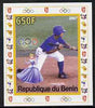 Benin 2007 Baseball #05 individual imperf deluxe sheet with Olympic Rings & Disney Character unmounted mint