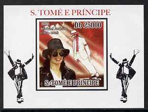 St Thomas & Prince Islands 2009 Michael Jackson #1 individual imperf deluxe sheet unmounted mint. Note this item is privately produced and is offered purely on its thematic appeal