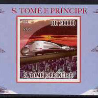 St Thomas & Prince Islands 2009 Modern Trains #2 - V150 individual imperf deluxe sheet unmounted mint. Note this item is privately produced and is offered purely on its thematic appeal