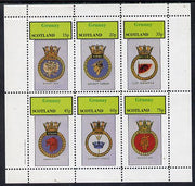 Grunay 1982 Ships Crests #2 (Survey Ship, Assault Ship, Carrier etc) perf set of 6 values (15p to 75p) unmounted mint