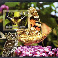 Djibouti 2006 Owl & Butterfly #4 imperf m/sheet unmounted mint. Note this item is privately produced and is offered purely on its thematic appeal