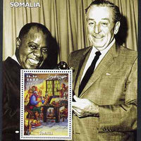 Somalia 2001 Pinocchio & Walt Disney #8 perf s/sheet with Louis Armstrong unmounted mint