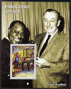 Somalia 2001 Pinocchio & Walt Disney #8 perf s/sheet with Louis Armstrong unmounted mint