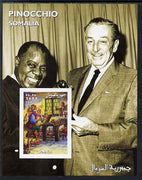 Somalia 2001 Pinocchio & Walt Disney #8 imperf s/sheet with Louis Armstrong unmounted mint. Note this item is privately produced and is offered purely on its thematic appeal
