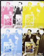 Somalia 2001 Pinocchio & Walt Disney #6 s/sheet, the set of 5 imperf progressive proofs comprising the 4 individual colours plus all 4-colour composite, unmounted mint