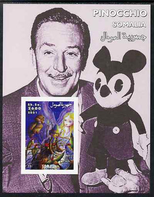 Somalia 2001 Pinocchio & Walt Disney #3 imperf s/sheet, unmounted mint
