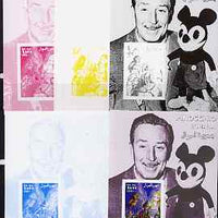 Somalia 2001 Pinocchio & Walt Disney #3 s/sheet, the set of 5 imperf progressive proofs comprising the 4 individual colours plus all 4-colour composite, unmounted mint