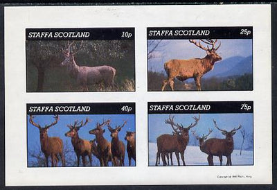 Staffa 1981 Deer imperf,set of 4 values (10p to 75p) unmounted mint