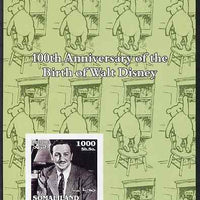 Somaliland 2002 Birth Centenary of Walt Disney #01 imperf m/sheet (green background with Winnie the Pooh) unmounted mint