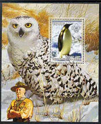 Benin 2006 Penguins #4 (with Olws & Baden Powell in background) perf m/sheet unmounted mint