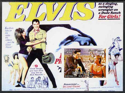 Somalia 2004 Elvis Presley #2 imperf m/sheet (film poster in background) unmounted mint. Note this item is privately produced and is offered purely on its thematic appeal