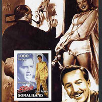 Somaliland 2002 Elvis Presley #1 imperf m/sheet (with Walt Disney & Marilyn in background) unmounted mint