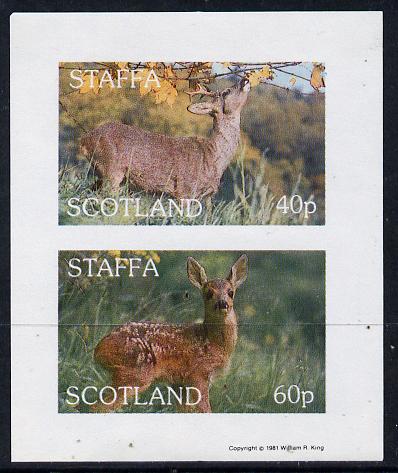 Staffa 1981 Deer imperf,set of 2 values (40p & 60p) unmounted mint