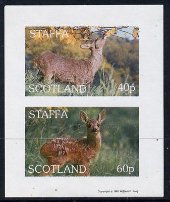 Staffa 1981 Deer imperf,set of 2 values (40p & 60p) unmounted mint