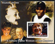 Somaliland 2002 A Tribute to the Woman of the Century #03 - The Queen Mother imperf m/sheet also showing Princess Di, Walt Disney, Einstein, unmounted mint. Note this item is privately produced and is offered purely on its thematic appeal