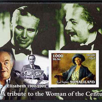 Somaliland 2002 A Tribute to the Woman of the Century #11 - The Queen Mother imperf m/sheet also showing Walt Disney, Einstein & Charlie Chaplin, unmounted mint