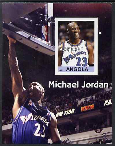 Angola 2002 Michael Jordan #1 imperf souvenir sheet unmounted mint