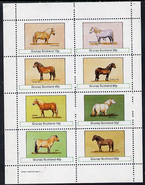 Grunay 1982 Ponies (Shetland, Highland, Dartmoor etc) perf,set of 8 values (15p to 60p) unmounted mint