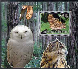 Djibouti 2007 Butterflies & Owls #1 perf s/sheet unmounted mint