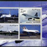 Somalia 2004 Concorde perf sheetlet containing 4 values unmounted mint. Note this item is privately produced and is offered purely on its thematic appeal