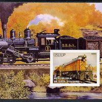 Ivory Coast 2004 Classic Locomotives #3 imperf m/sheet unmounted mint. Note this item is privately produced and is offered purely on its thematic appeal