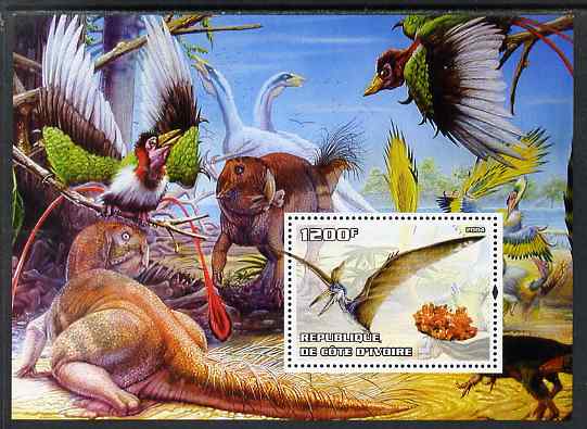 Ivory Coast 2004 Dinosaurs #1 perf m/sheet unmounted mint. Note this item is privately produced and is offered purely on its thematic appeal